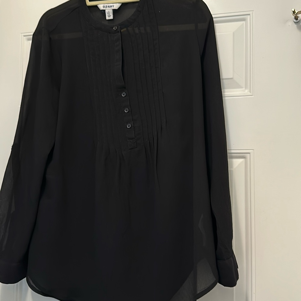 OLD NAVY black transparent blouse